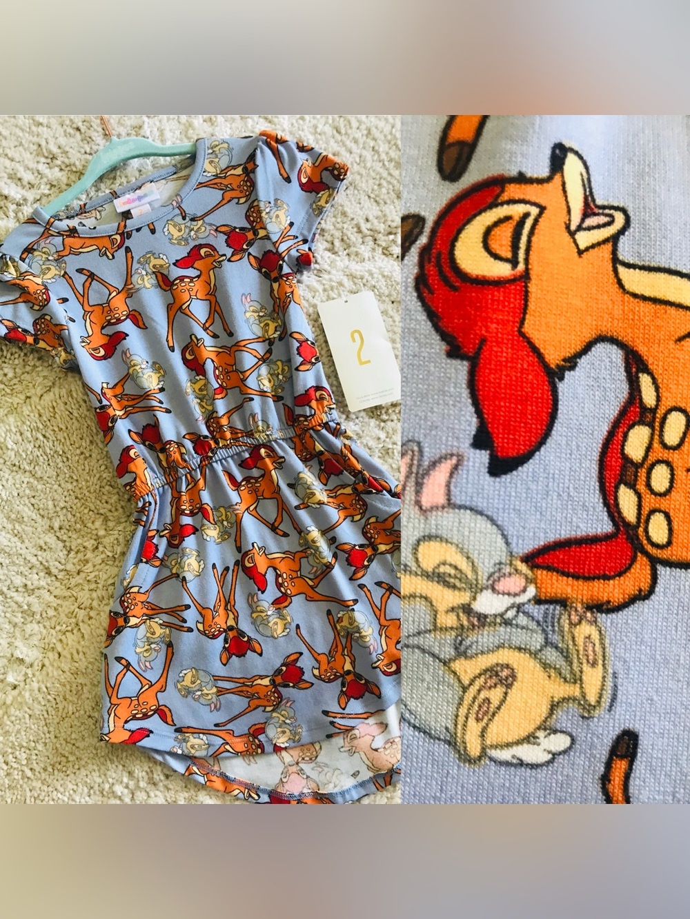 Disney Bambi LuLaRoe Mae dress size 2